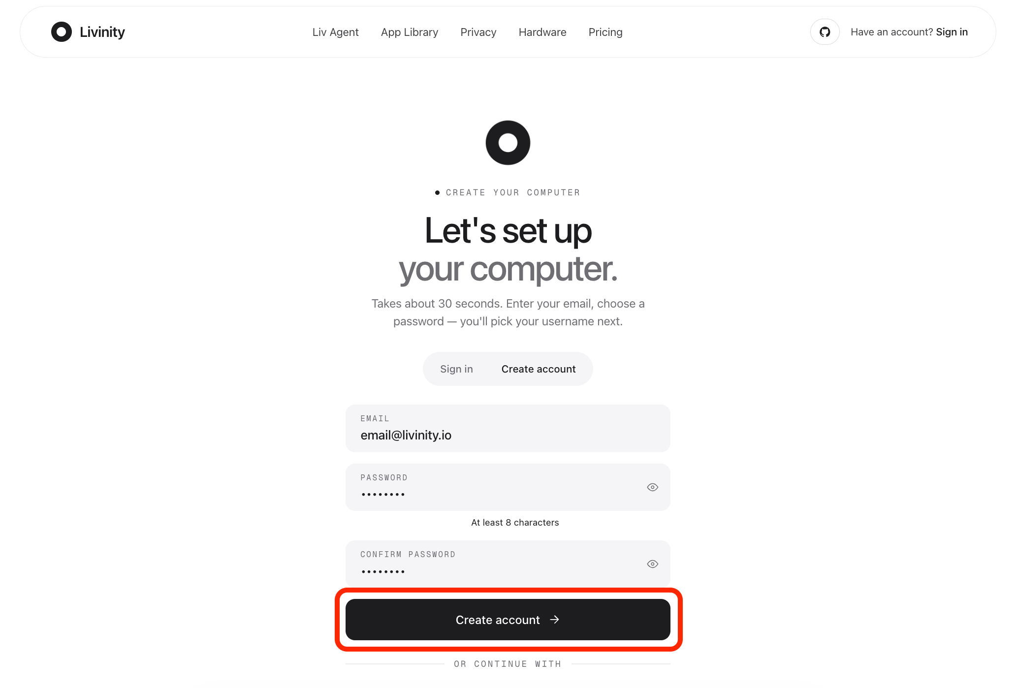 Create Account